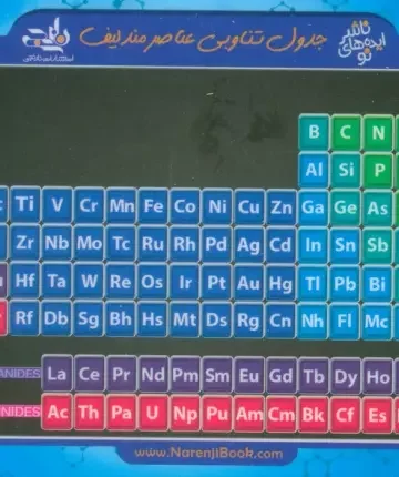 فلش کارت جیبی جدول تناوبی عناصر مندلیف+جدول تمرین (گلاسه)