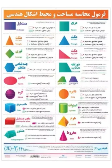کتاب پوستر وایت بردی فرمول محاسبه اشکال (70*50)،(گلاسه،باجعبه) - معصومه بهارلویی